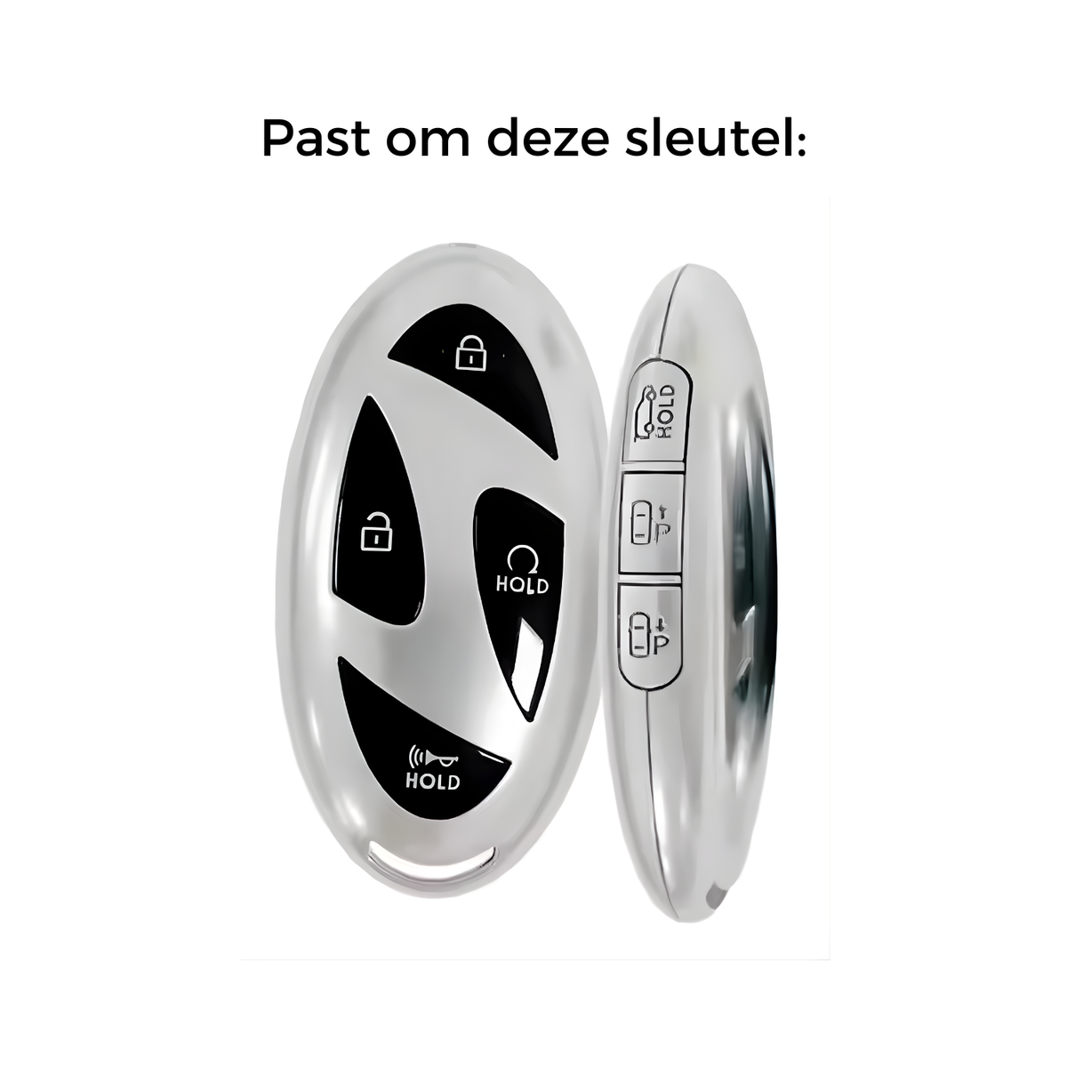 Zachte TPU Sleutelcover - Sleutelhoesje Geschikt voor Hyundai IONIQ 6 / Grand Prix / GN7 / Kona 5- Goud met Blauw - Key Cover - Auto Accessoires