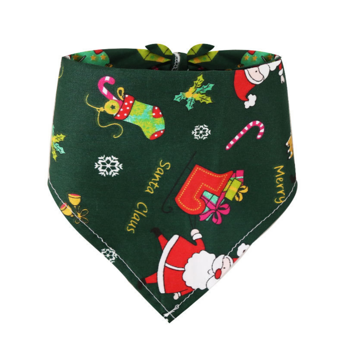 Kerst Sjaaltje met Kerstprint - Hond & Kat - Winter Halsband - Honden Das Groen - Kerstpakje voor Honden en Katten - Hondentrui - Kerstkostuum - Hondenkleding - Maat L