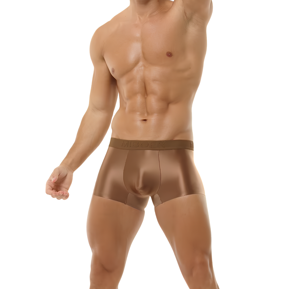 Sexy Bruine Boxershort - Bruin Satijn - Heren Boxer - Mannen Onderbroek - Lingerie Voor Mannen - Comfortabel Ondergoed - Maat M