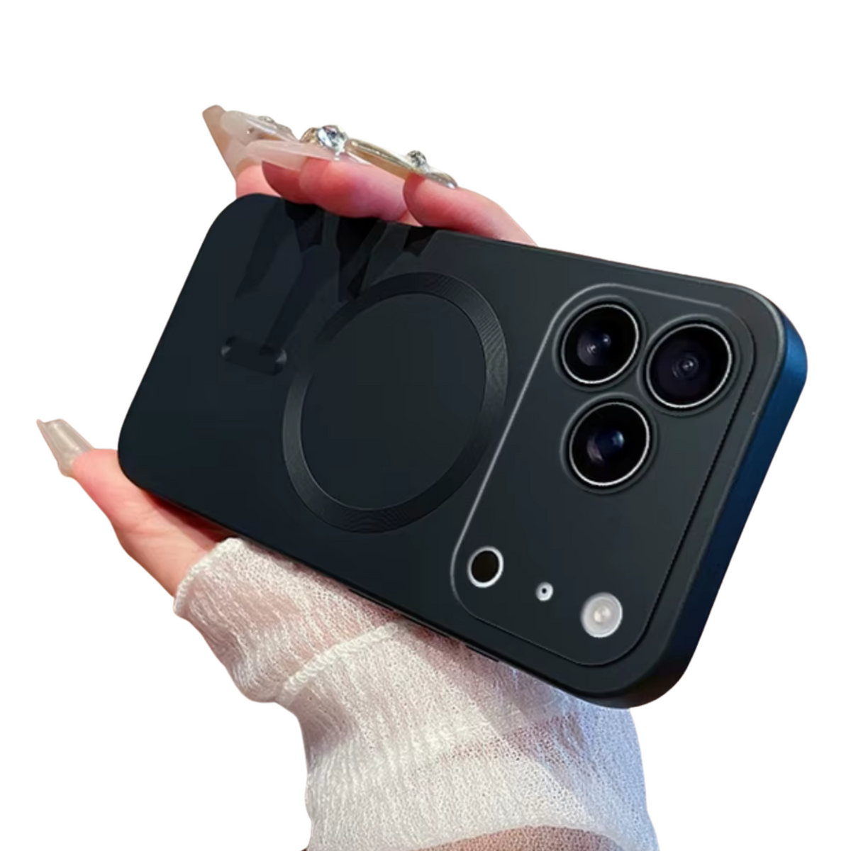 Magsafe Hoesje/ Case - Geschikt voor Apple iPhone 17 Pro - Met Camera Protectors - Gloss Soft Touch - Zwart - Magnetisch TPU Hoesje - Ultra Shockproof - Magneet Compatible