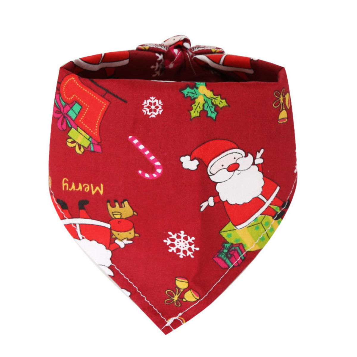Kerst Sjaaltje met Kerstprint - Hond & Kat - Winter Halsband - Honden Das Rood - Kerstpakje voor Honden en Katten - Hondentrui - Kerstkostuum - Hondenkleding - Maat L