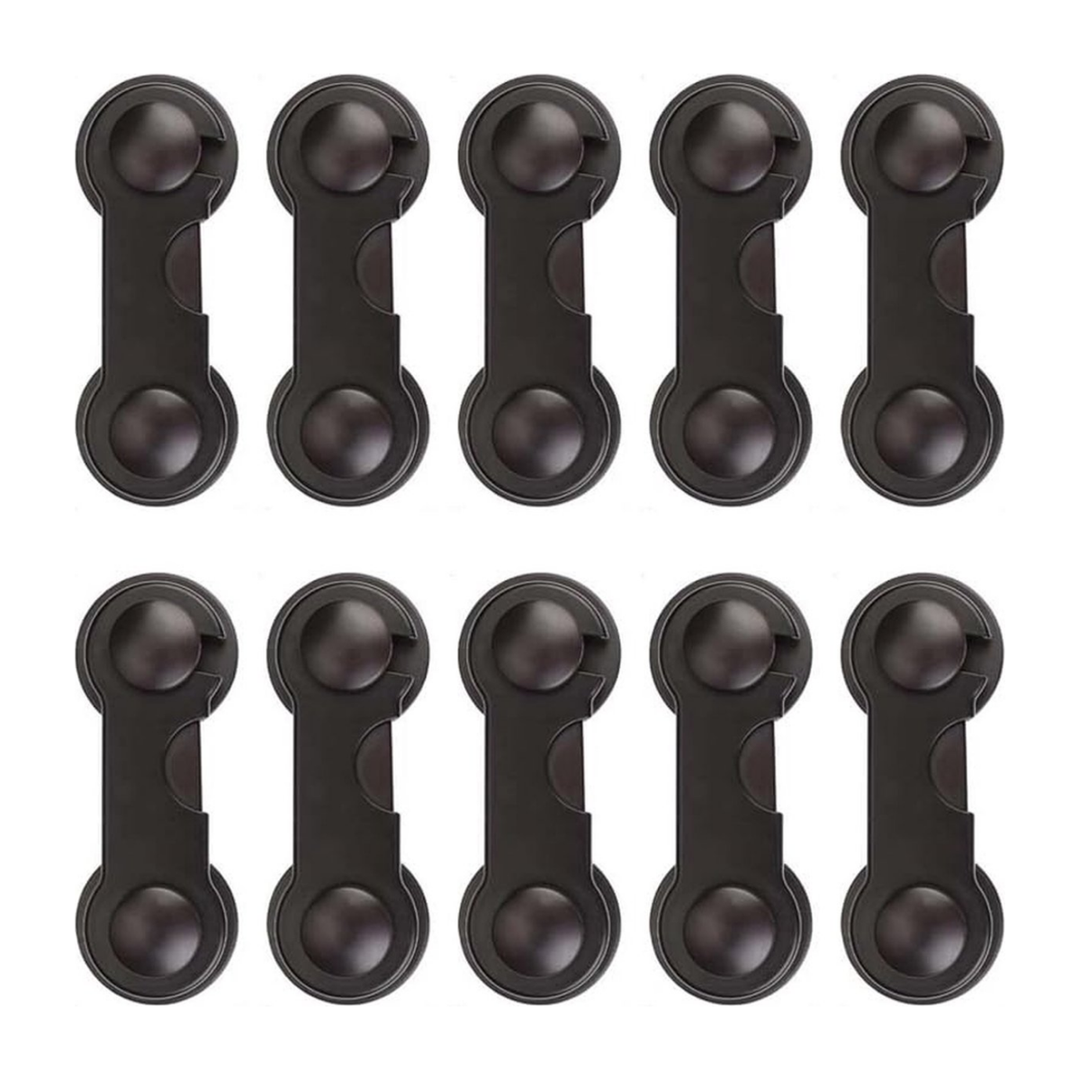 Kast en Ladesloten 10 Stuks - Deurvergrendeling Kinderen - Set van 10 Sloten - Kinderveiligheid - Anti-Opening Tool Slotjes - Bescherming voor Baby's, Kleuters en Peuters - Babyveiligheidsslot - Zwart