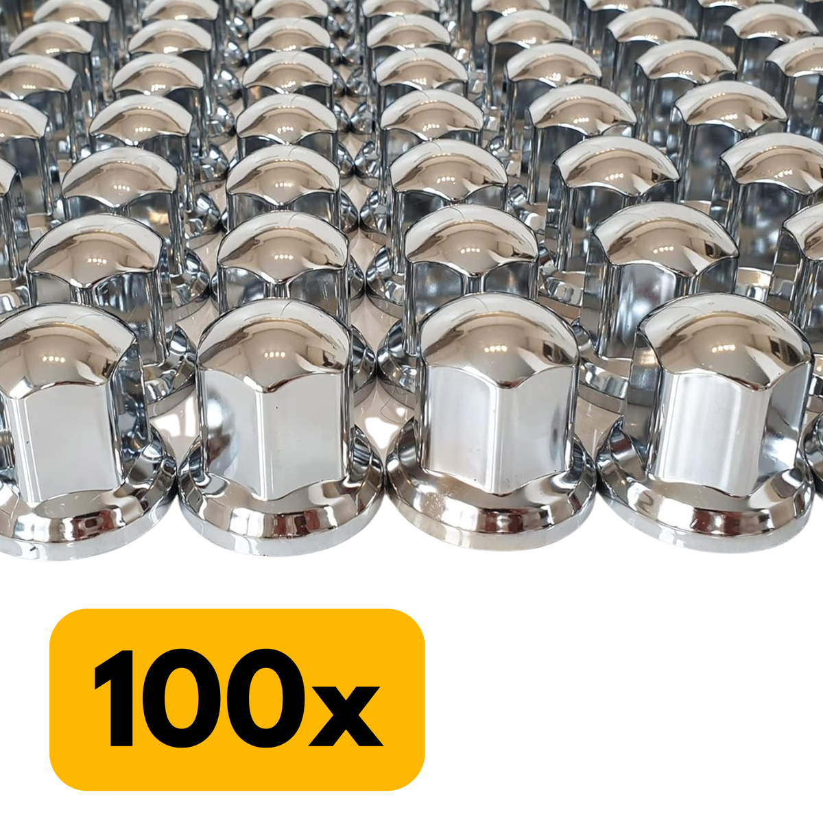 Vrachtwagen Wielmoerdoppen Chroom - 100 Stuks - 60 mm x 33 mm - Kunststof - Wiel Moer Cover Caps - Bescherming Voor Wielmoeren - Wieldoppen - Geschikt Voor Vrachtwagen / Trucks / Aanhanger / Bus / Trailer - Voertuig accessoires