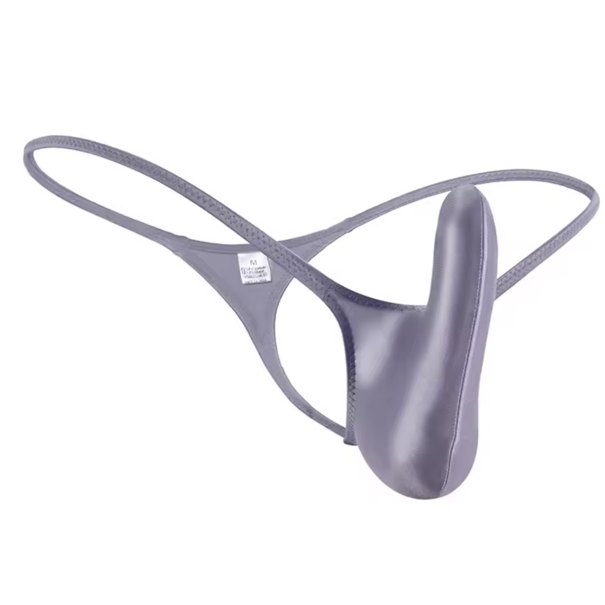 Heren Satijnen G-String – Grijs - Sexy Pouch Ondergoed – Glanzend Satijn - Lage Taille en Hoge Elasticiteit – Onderbroek / Slip - Mannen Lingerie - Maat XL