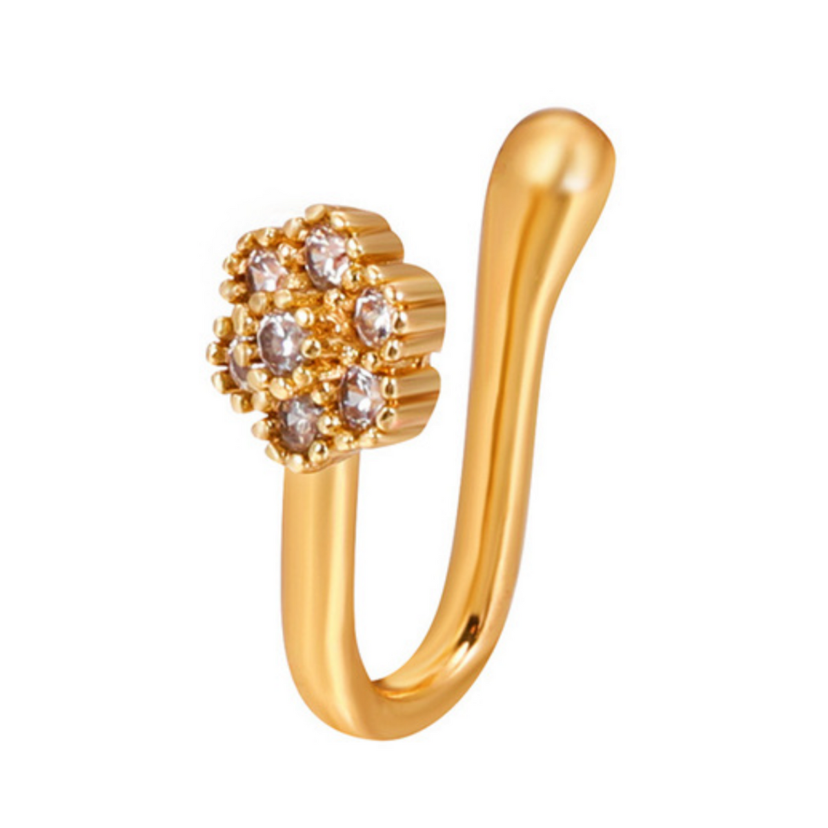 Fake Neuspiercing Goud - Diamantjes - Nep Neuspiercing Sieraad - Neusring - Nep Piercing Neus Ringetje - Metaal