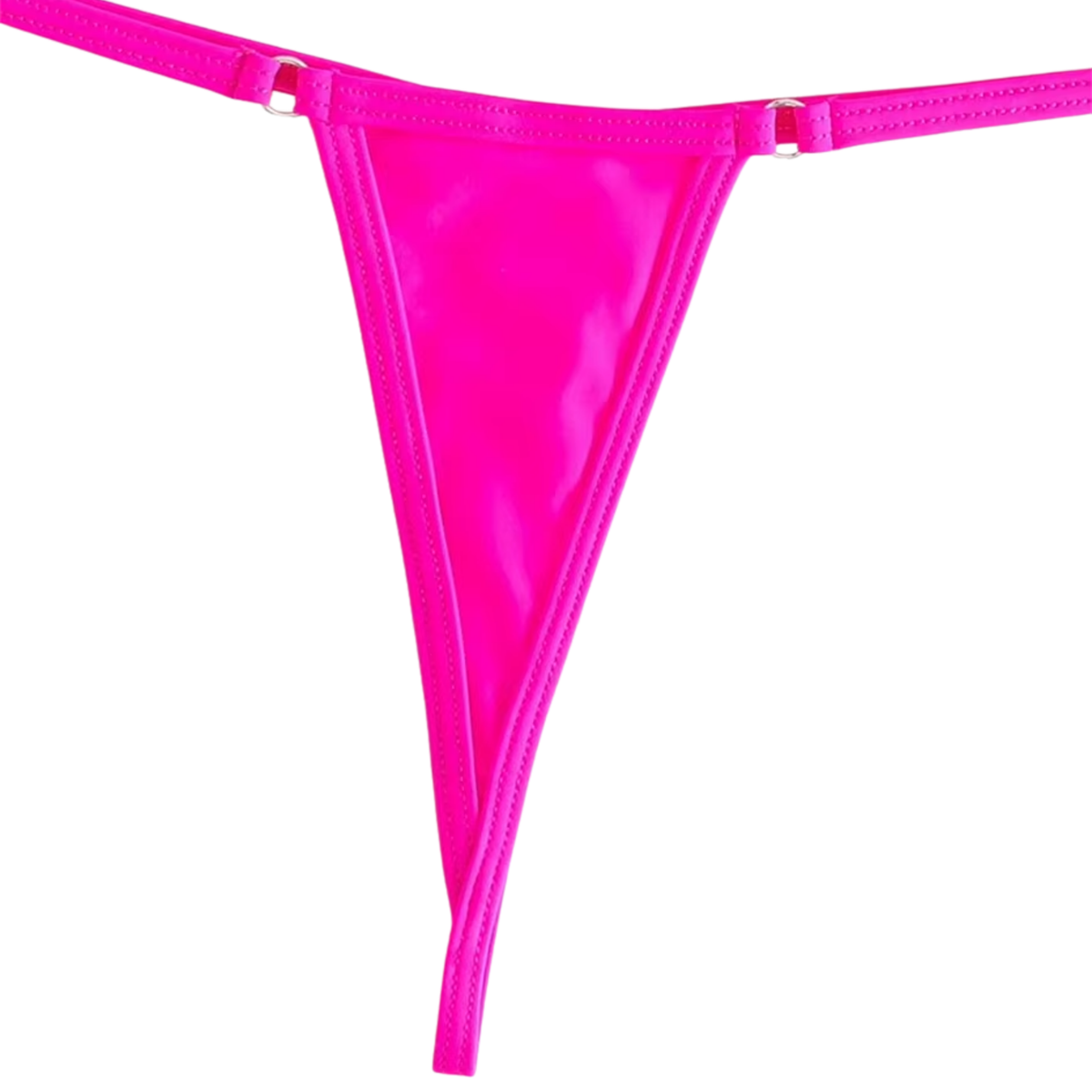 Sexy Dames Bikini Set – Donkerroze - Roze Mini Lingerie Set Tweedelig - Halter Top Zonder Beugel - Micro T String - Met Verstelbare Bandjes & Stretch - Ondergoed Voor Vrouwen - One Size