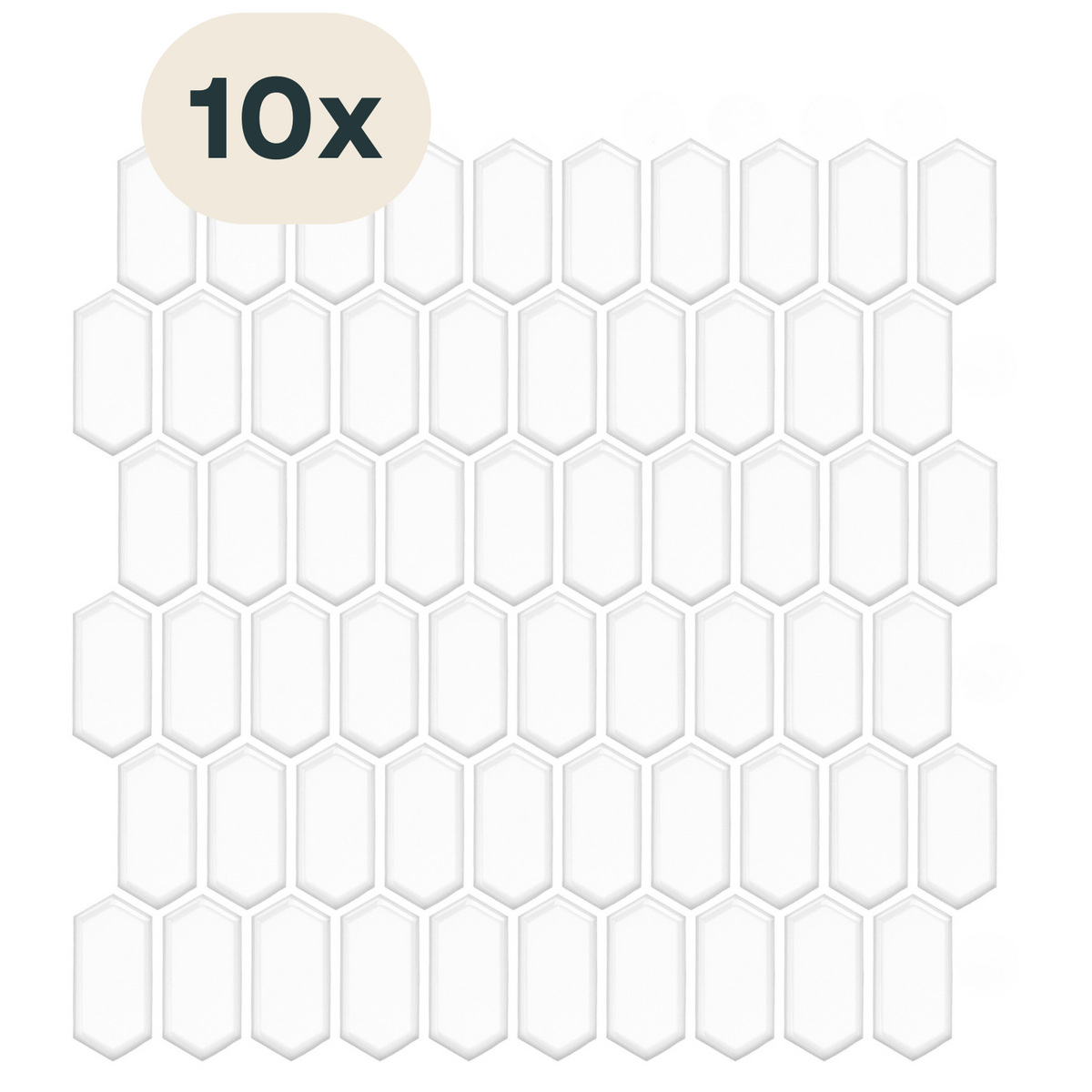 Solusia Zelfklevende Plaktegels Wit – 10 Luxe Plaktegels voor Wand – Waterdichte Wandpanelen voor Keuken, Badkamer en Toilet – 30 x 30 cm – Makkelijk aan te brengen - Tegeltjes Tegelstickers - Hexagon Honeycomb