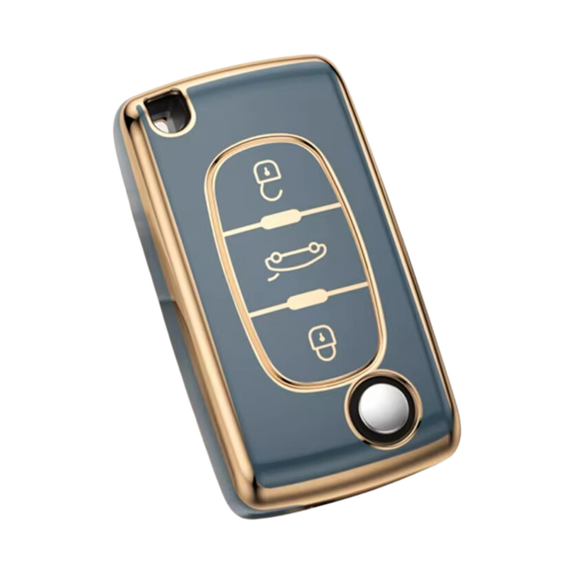 Zachte TPU Sleutelcover - Sleutelhoesje Geschikt voor Peugeot 207, 307, 308, 407, 608, 807 / Citroën C2, C3, C4, C5, C6, Xsara, Berlingo - Blauw - Stevige Flexibele Sleutel Cover - Auto Accessoires