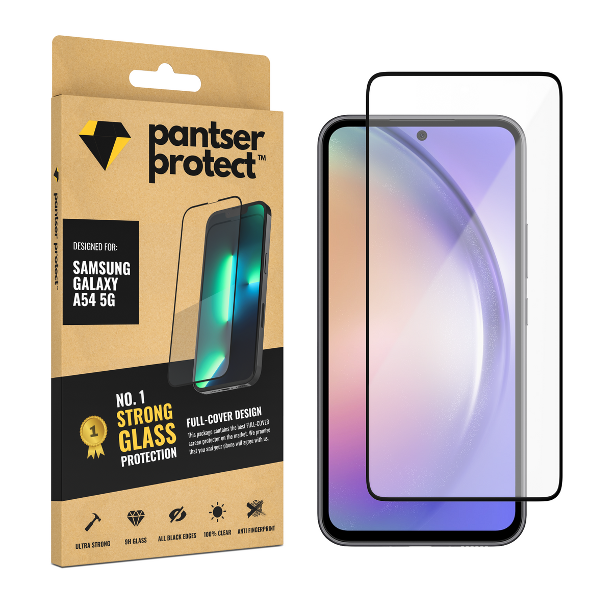 Pantser Protect™ Glass Screenprotector Geschikt voor Samsung Galaxy A54 5G - Case Friendly - Premium Pantserglas - Glazen Screen Protector