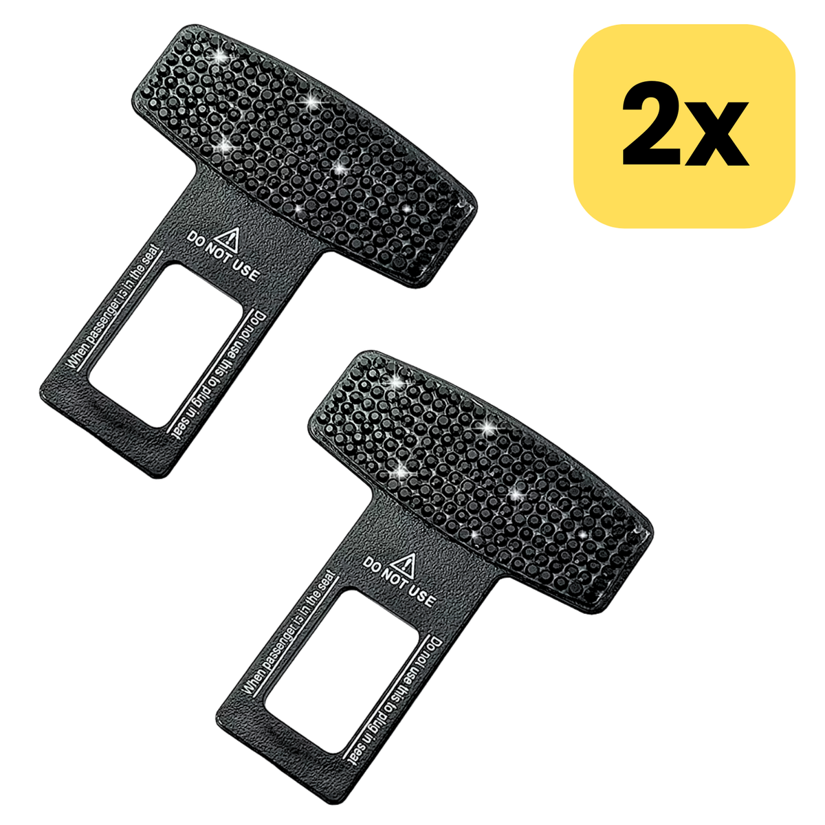 Set van 2 Gordel Piep Stoppers - Glitters Steentjes - Gordel Alarm Stopper - Waarschuwing Stopper - Gordel Clip - Autogordel Piep - Auto Accessoires