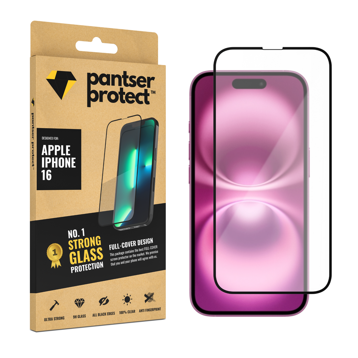 Pantser Protect™ Glass Screenprotector Geschikt voor Apple IPhone 16 - Case Friendly - Premium Pantserglas - Glazen Screen Protector