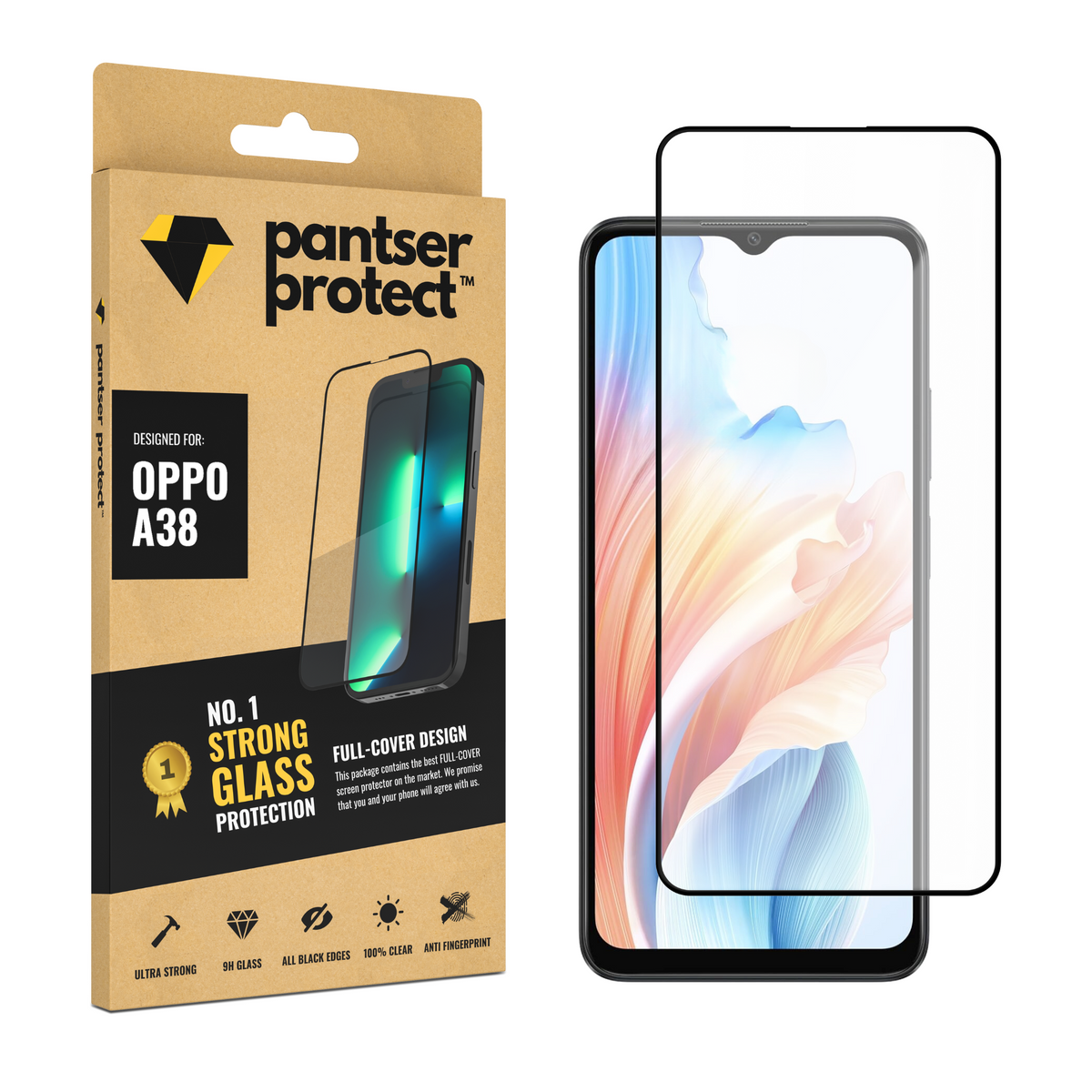 Pantser Protect™ Glass Screenprotector Geschikt voor OPPO A38 - Case Friendly - Premium Pantserglas - Glazen Screen Protector