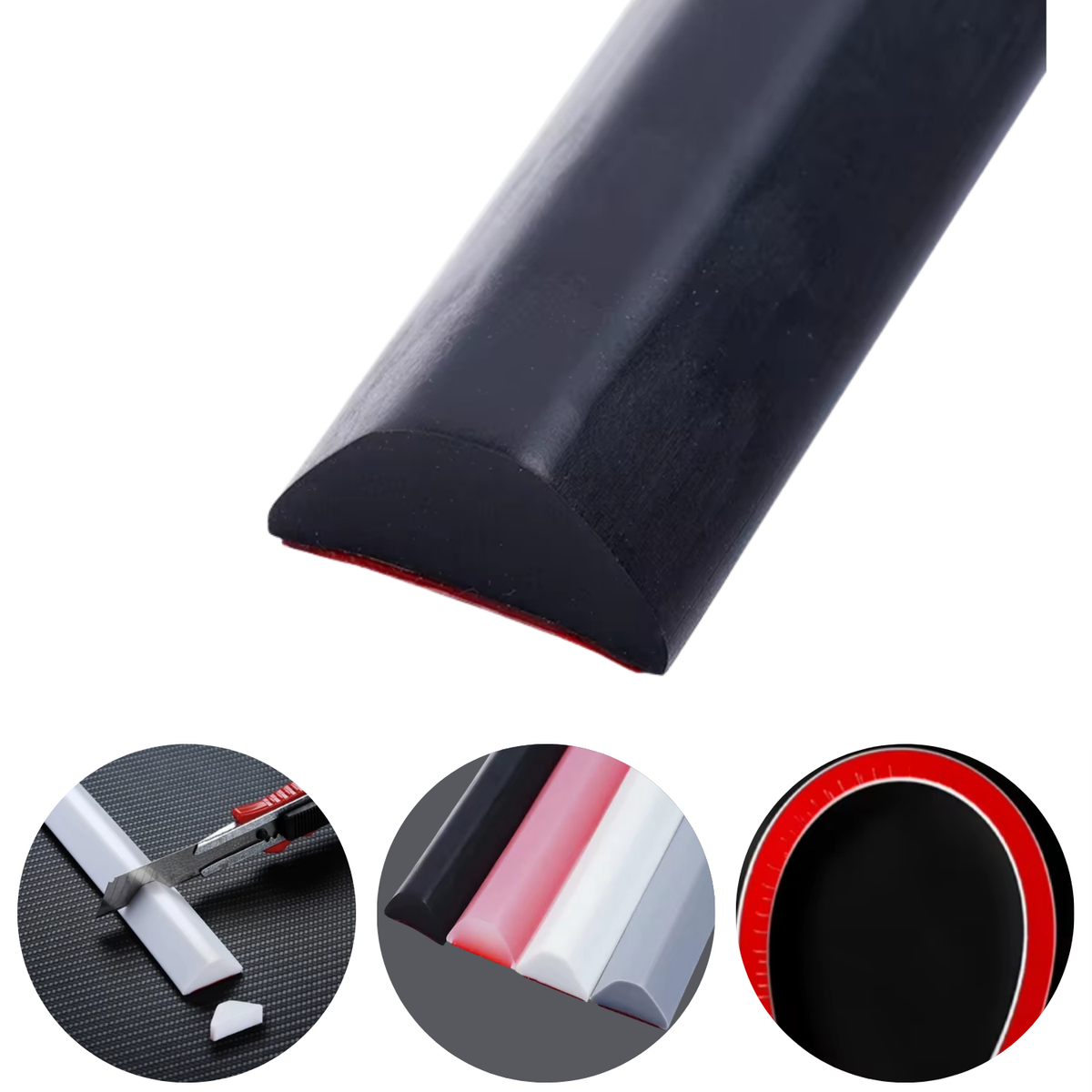 Badkamer Waterbarrière Strip - Douchedrempel 200 cm - Rond - Zelfklevende Siliconen Waterstopper - Waterstopper Tegen Waterlekkage - Waterkering voor Douche, Bad en Keuken - Zwart