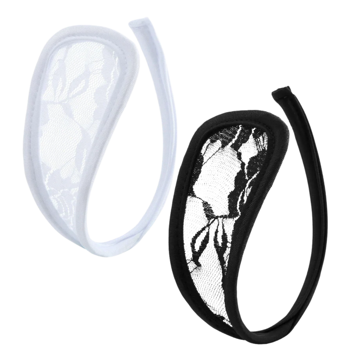 Onzichtbare C-Strings - Zonder Zijbandjes / Zijkant - Strapless - Onzichtbaar / Invisible - Herbruikbaar - Zwart & Wit - One Size