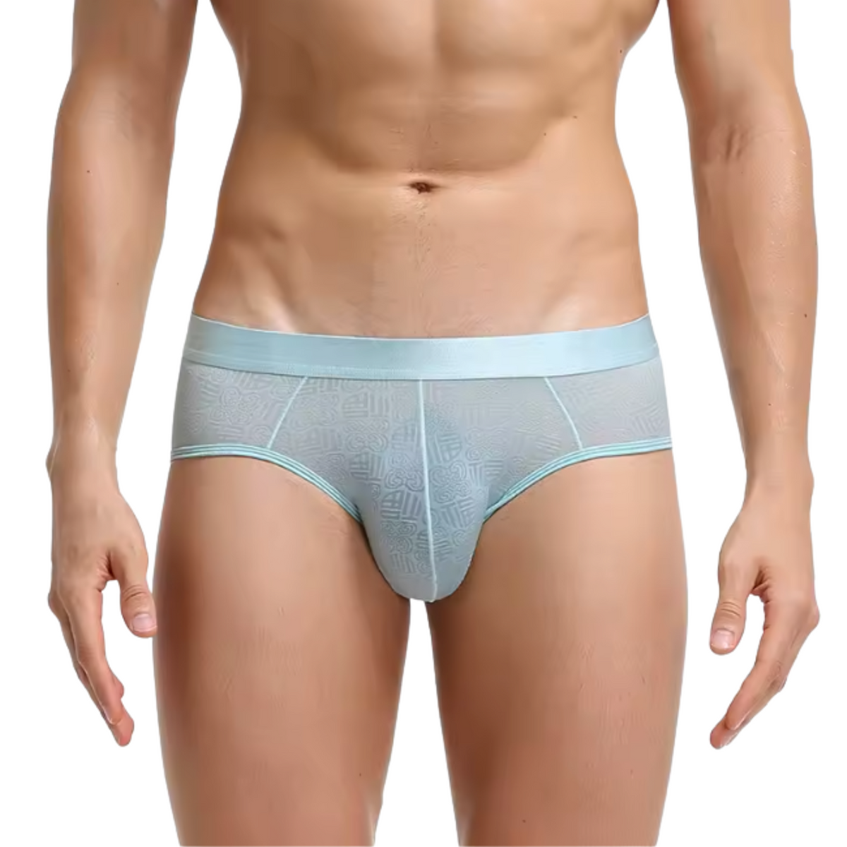 Heren Slip Transparant - Slip Doorzichtig Lichtblauw - Sexy Mesh Design - Mannen Onderbroek - Lingerie Voor Mannen - Ondergoed Maat XL