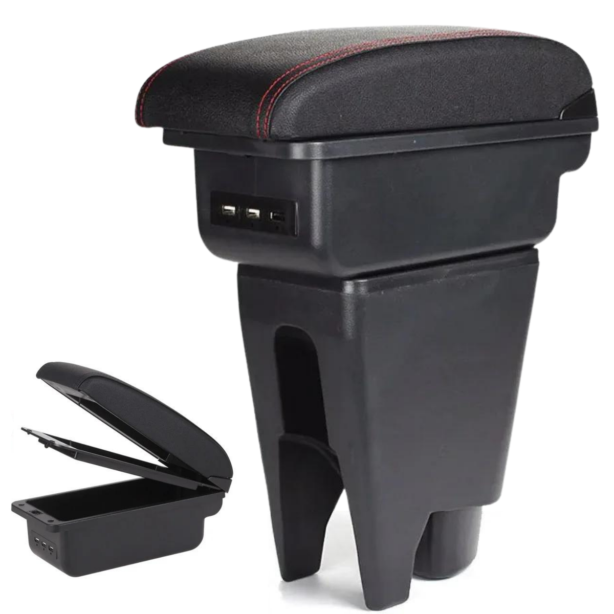 Multifunctionele Armsteun - Geschikt voor Toyota Aygo, Peugeot 107 en Citroen C1 (2005-2014) - 7 USB Aansluitingen - Opbergvakken - Bekerhouder