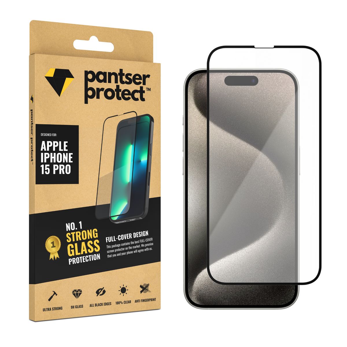 Pantser Protect™ Glass Screenprotector Geschikt voor iPhone 15 Pro - Case Friendly - Premium Pantserglas - Glazen Screen Protector