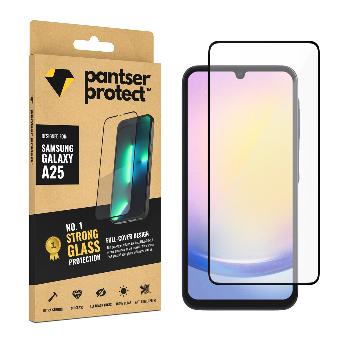 Pantser Protect™ Glass Screenprotector Geschikt voor Samsung Galaxy A25 - Case Friendly - Premium Pantserglas - Glazen Screen Protector