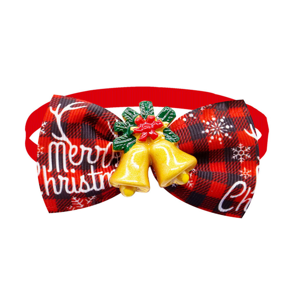 Kerst Halsbandje met Strik - Kleine Honden en Katten - Hond & Kat - 22 tot 37 CM - Winter Halsband - Strik & Klokken - Hondenkleding