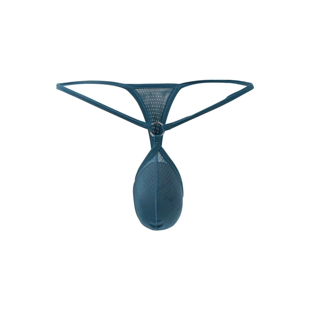 Heren Pouch G-String – Groenblauw - Sexy Pouch Ondergoed - Mini String - Smalle Bandjes - Lage Taille & Hoge Elasticiteit – Ondergoed / Onderbroek / Slip - Mannen Lingerie - Maat L