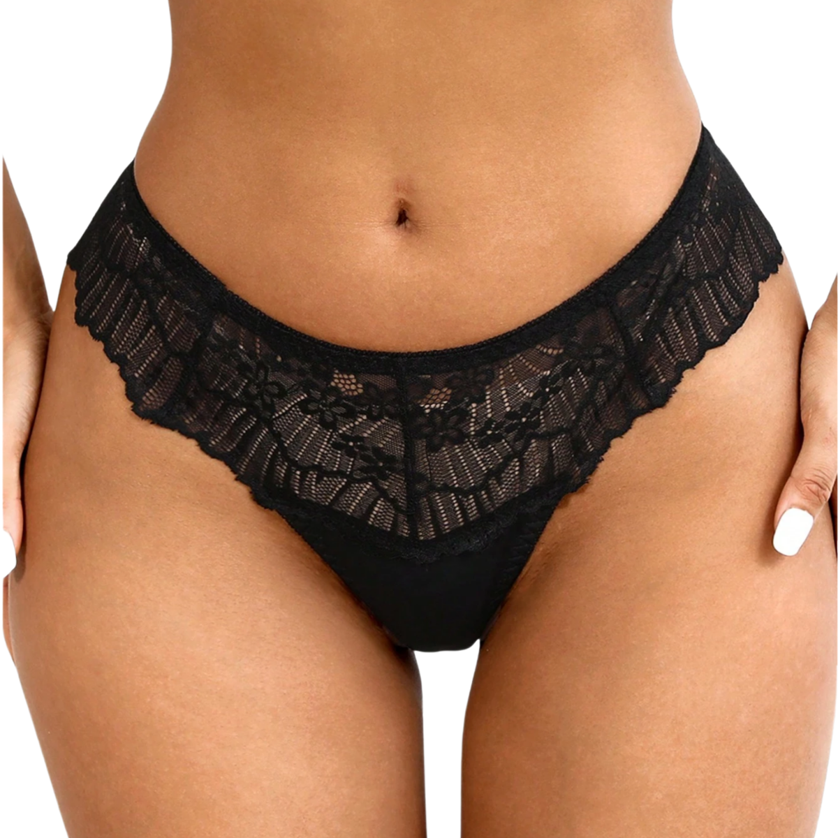 Luxe Zwarte Dames String van Kant – Elegante & Comfortabele Lingerie – One Size - Sexy Slip