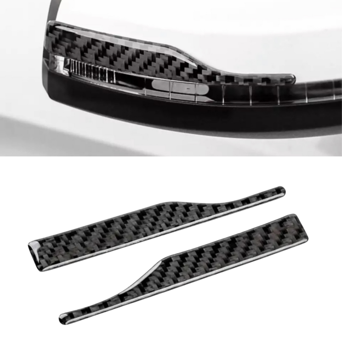 Carbon Look Stickers - Spiegelkap Auto - 2 Stuks Links + Rechts - Spiegelkappen Sticker - Autostickers Zijspiegels - Auto Accessoires Stickers