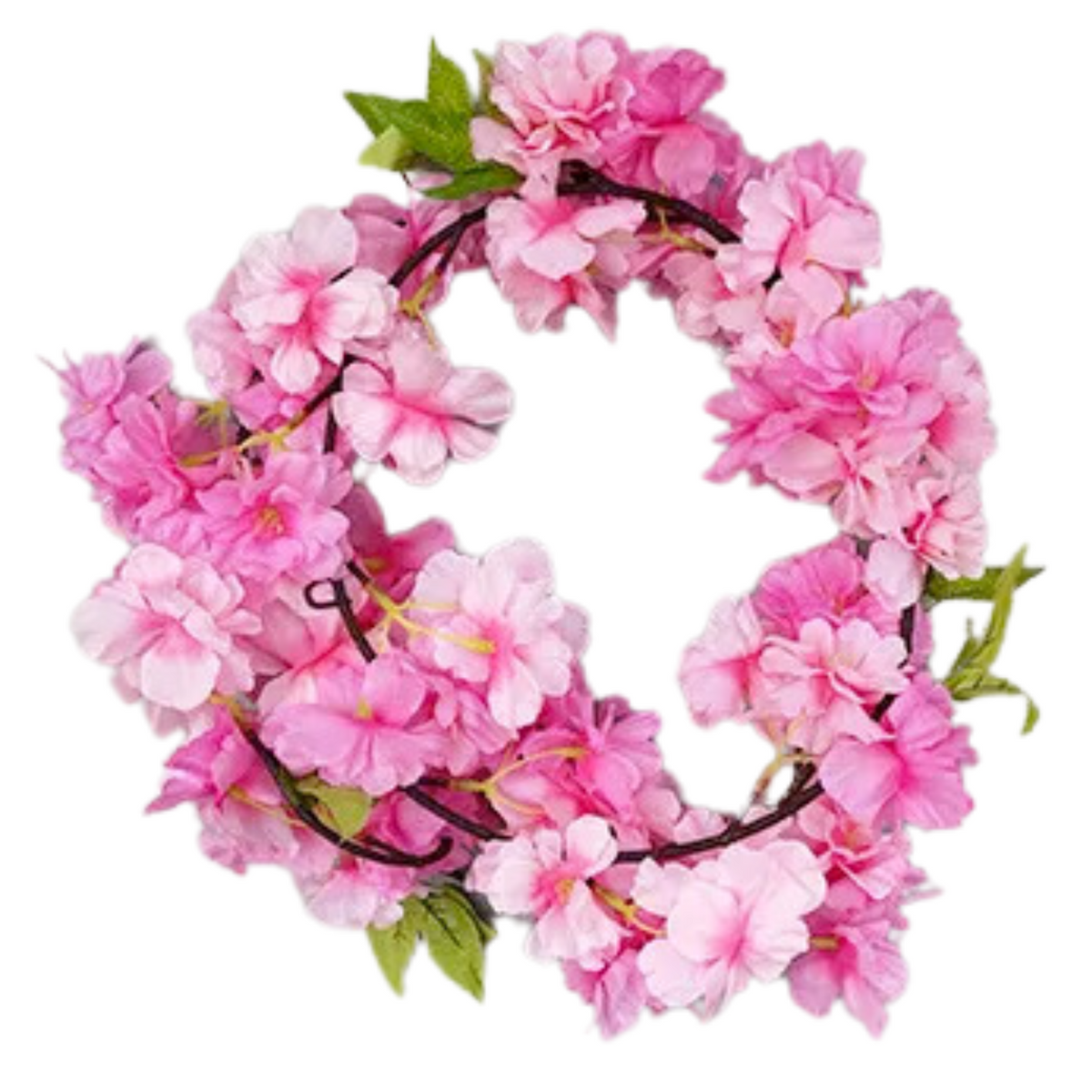 Bloemenslinger Kersenbloesem Donkerroze - Roze Bloemen - Bruiloft - Stijlvolle Bloemenstreng - Voor Interieur, Fietsmand of Stuur - 180 CM Bloemen Donker Roze - Plastic Kunstbloemen Fiets Slinger Tak Sakura
