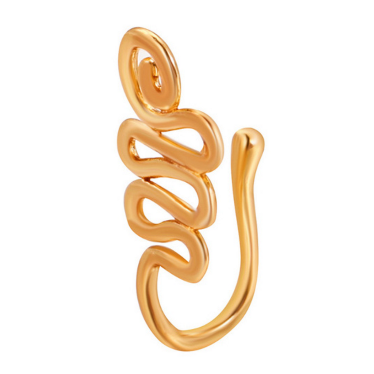 Fake Neuspiercing Goud - Zigzag - Nep Neuspiercing Sieraad - Neusring - Nep Piercing Neus Ringetje - Metaal