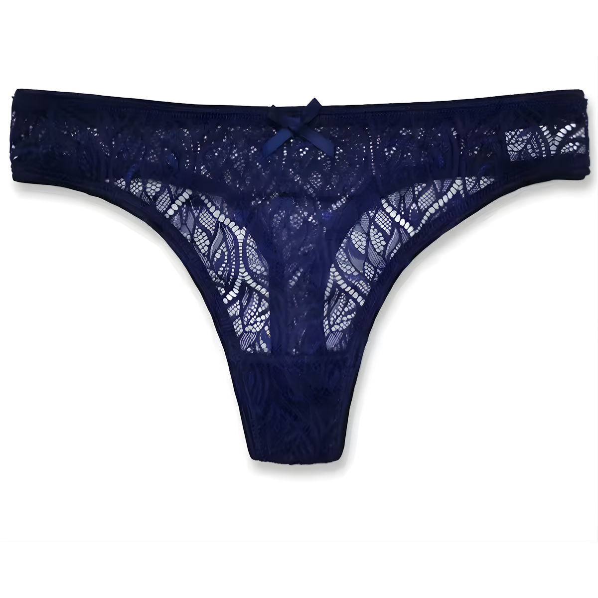 5 Pack - Kanten Strings Met Sexy Patroon – Plus Size - Verleidelijk en Comfortabel Dames Ondergoed - 2x Zwart, 2x Blauw en Rood - Onderbroeken / Slips Voor Vrouwen - Maat XL