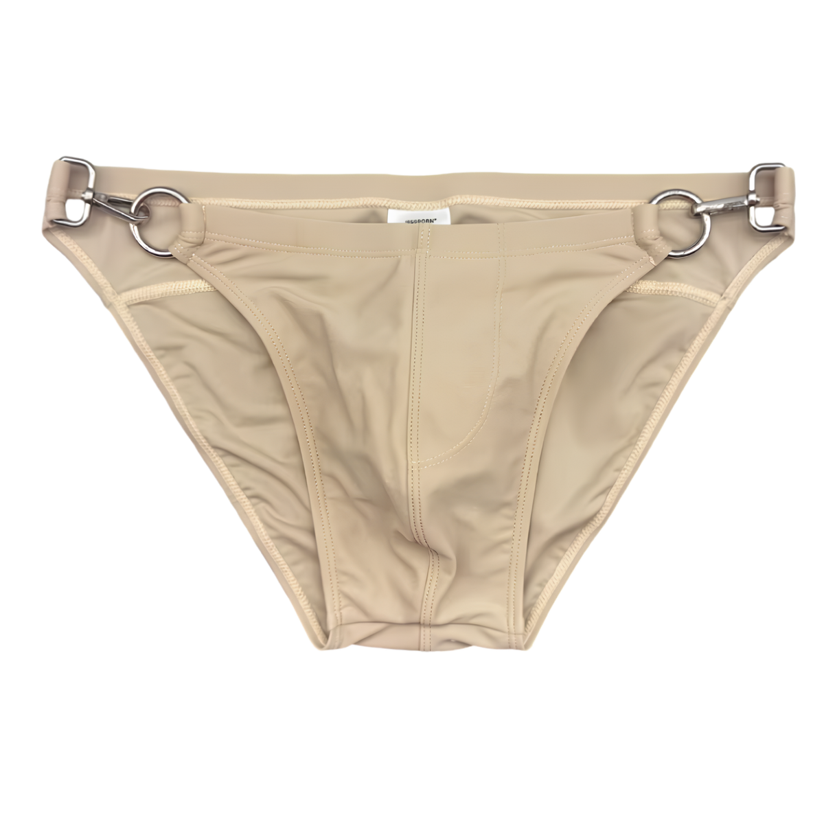 Sexy Heren Zwembroek - Metalen Gespen - Khaki - Mannen Zwembroek - Slip Swimwear - Ondergoed - Strandkleding - Maat L