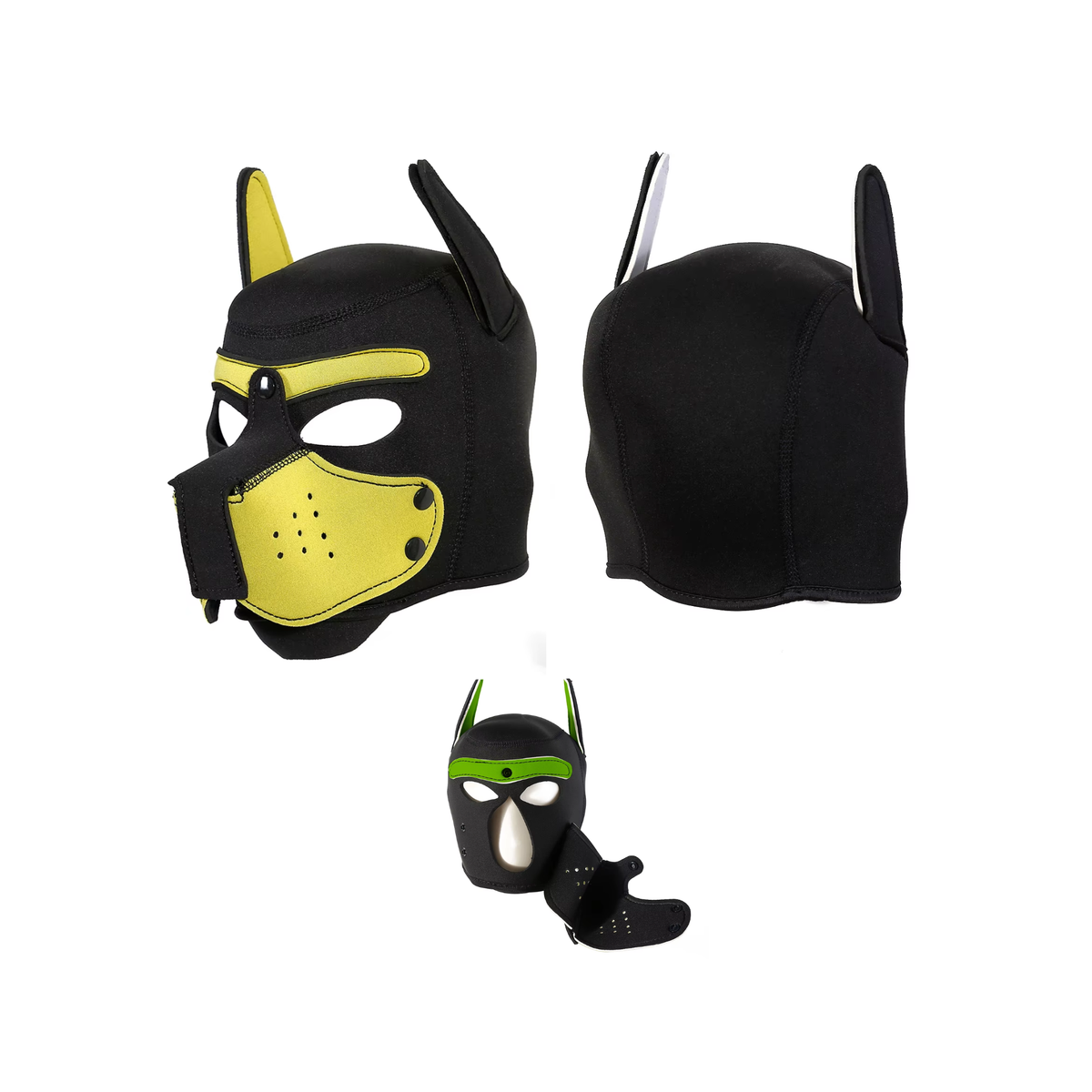 Honden Masker - Zwart & Geel - Puppy Play - BDSM Roleplay & Cosplay - Unisex - Sex Speeltjes Toys - Erotiek - Bondage Masker - OneSize