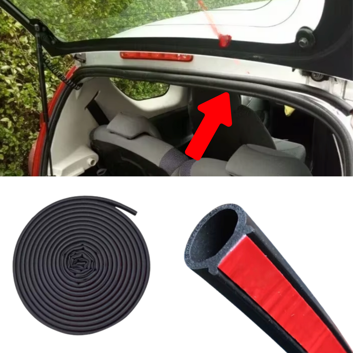 Anti Waterlekkage Strip Kofferbak - Rubber Afsluitstrip Geschikt voor Toyota Aygo / Citroën C1 / Peugeot 107 - Reparatie Lekkage - Vochtprobleem Citroën en Peugeot - Vochtprobleem Oplossen - Rubber Strip Zelfklevend