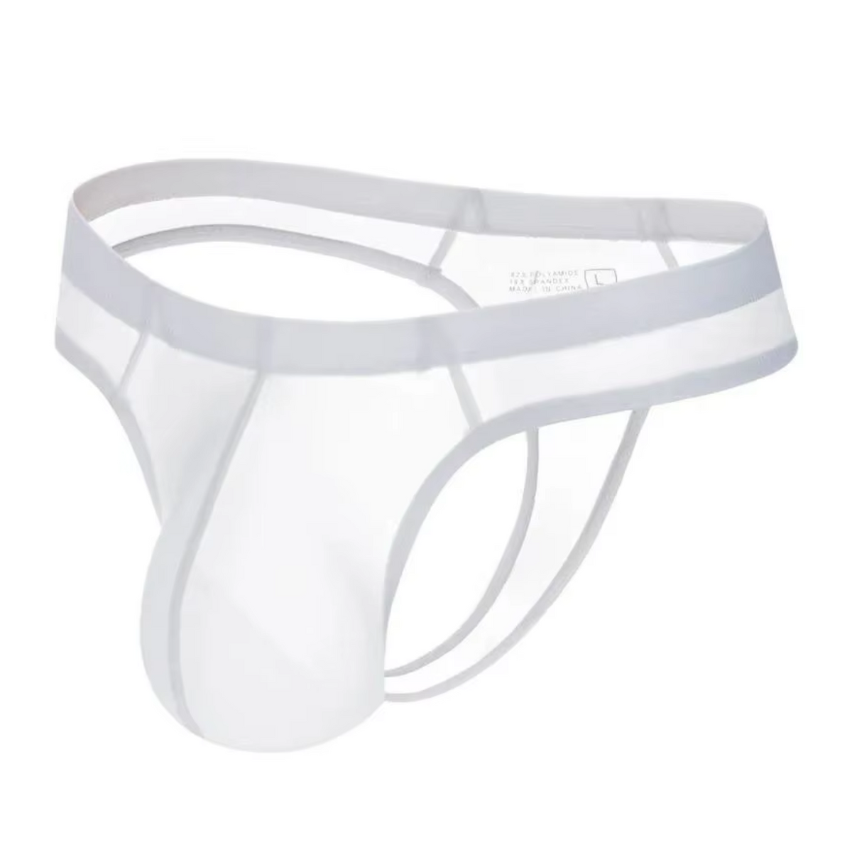 Heren String Transparant - G-String Doorzichtig Wit - Sexy Mesh Design - Mannen Onderbroek - Lingerie Voor Mannen - Ondergoed Maat XXXL / 3XL