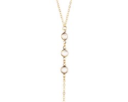 Rugketting - Goudkleurig met Steentjes - Back Chain Goud - Zomerse Ketting - Rug Ketting Dames