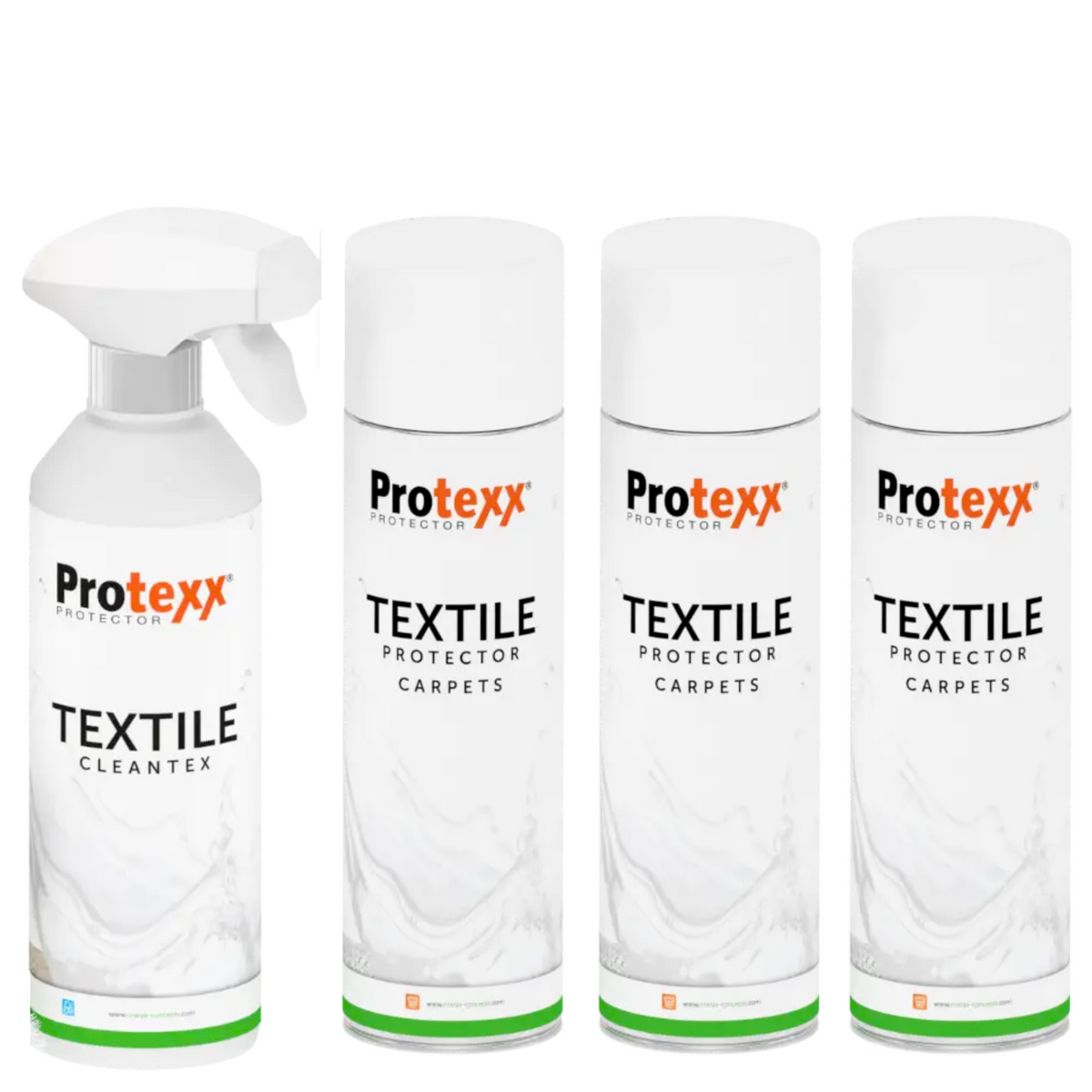 Protexx Textile Cleantex 500ml + 3x Protector Spray Carpets 500ml (1500ml)