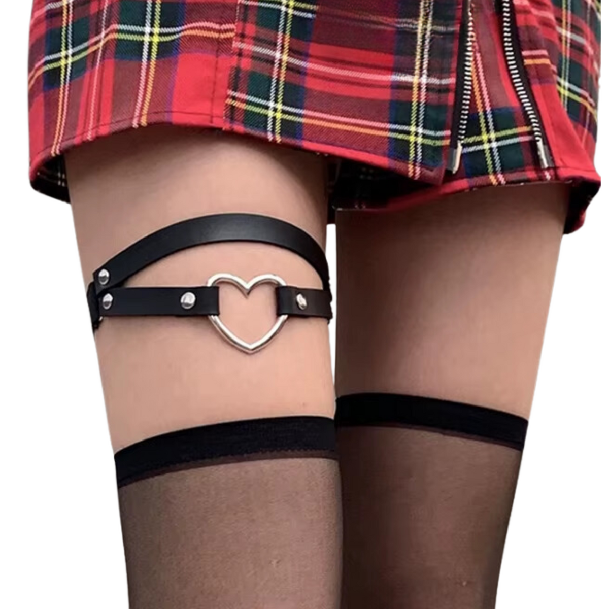 Sexy Garter Belt voor Dames – Kunstleer - Hartje - Bovenbeen Strap met Hart – Erotisch Kousenband Harnas - One Size
