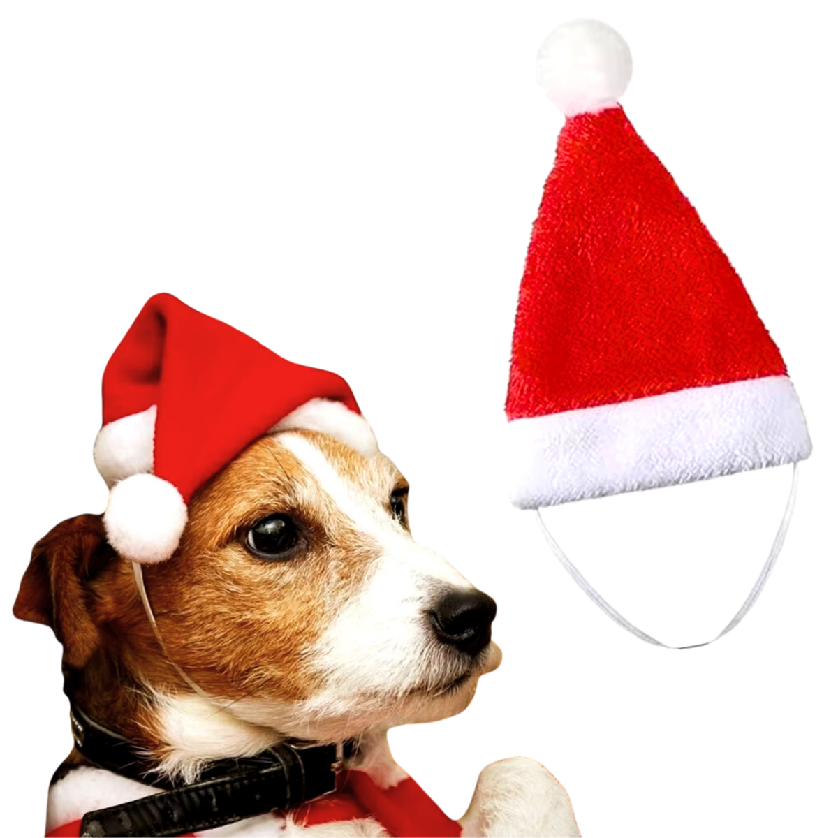 Kerstmuts Honden - Rood Wit - Kerst Mutsje met Elastische Band - Kerst Accessoire voor Honden en Grote Katten - Hondenkleding - Kattenkleding - One Size