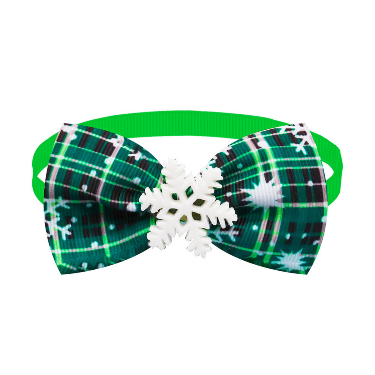 Kerst Halsbandje met Strik - Kleine Honden en Katten - Hond & Kat - 22 tot 37 CM - Winter Halsband - Strik & Sneeuwvlok - Hondenkleding
