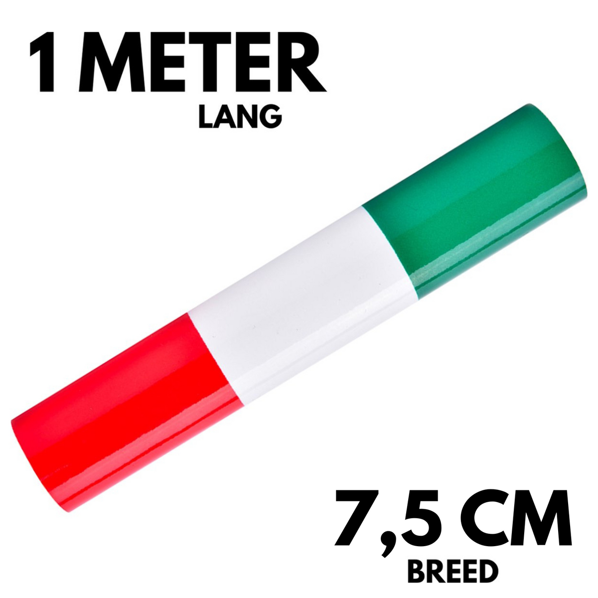 Auto Kleuren Sticker op Rol - 1 Meter x 7,5 CM - Italiaanse Vlag - Striping Wrap voor Grill, Zijspiegels en Skirts - Autostickers - Auto Accessoires Stickers - Past Bij Italiaanse Automerken