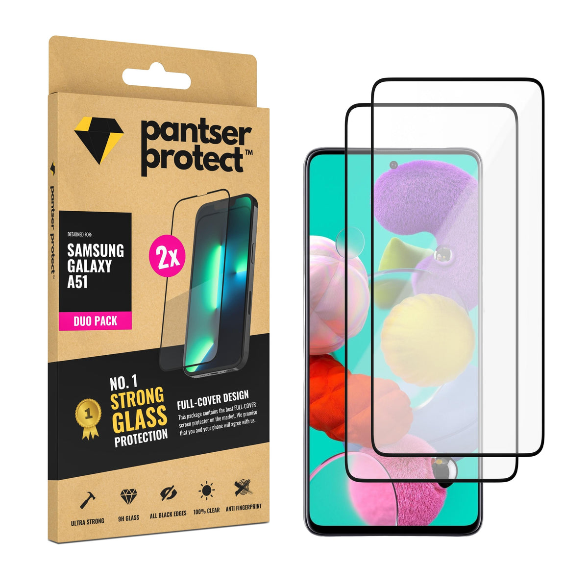 DUO-PACK - 2x Pantser Protect™ Glass Screenprotector Geschikt voor Samsung Galaxy A51 - Case Friendly - Premium Pantserglas - Glazen Screen Protector