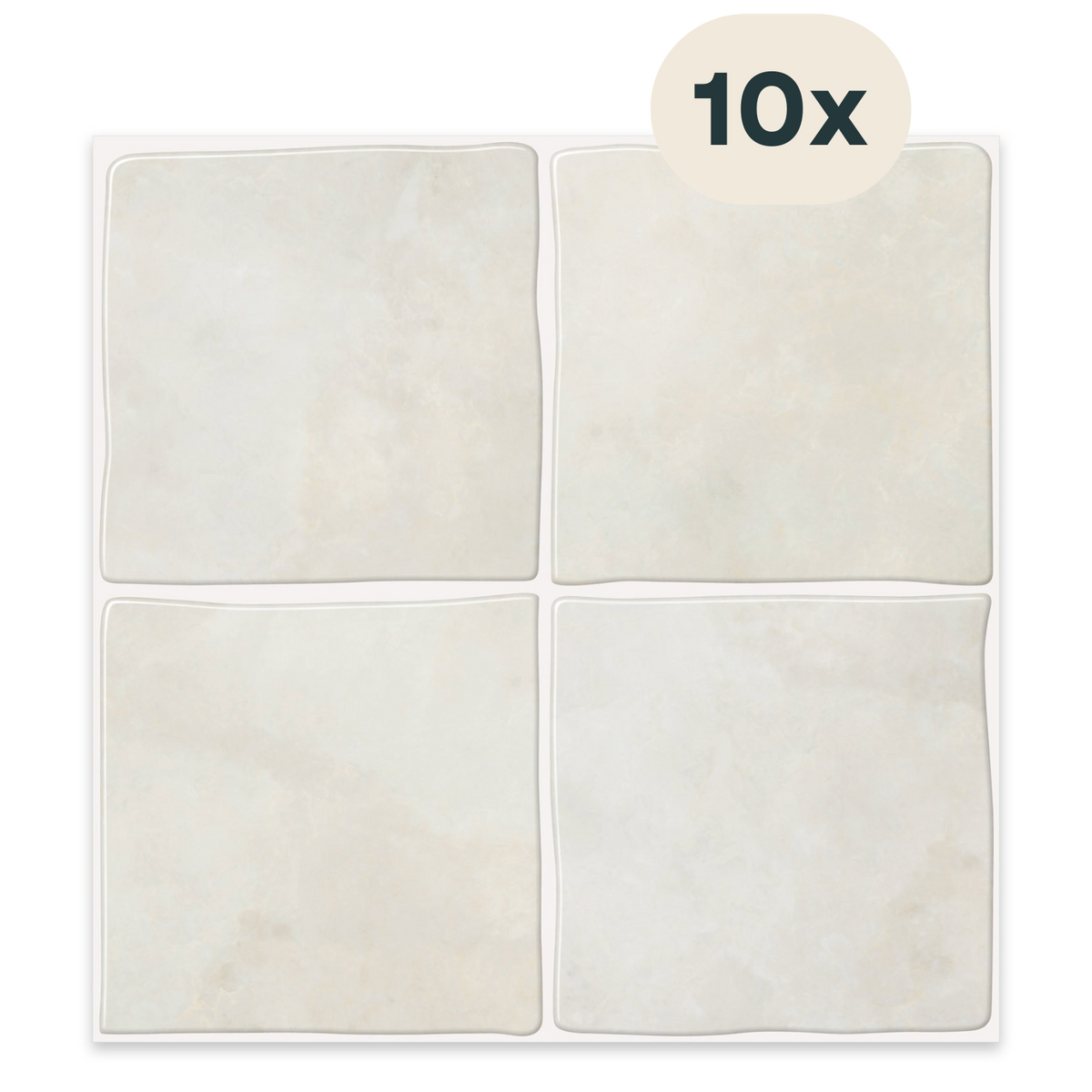 Solusia Zelfklevende Plaktegels - Beige – 10 Luxe Plaktegels voor Wand – Waterdichte Wandpanelen voor Keuken, Badkamer en Toilet – 25,4 x 25,4 cm – Makkelijk aan te brengen - Tegeltjes Tegelstickers Vierkant
