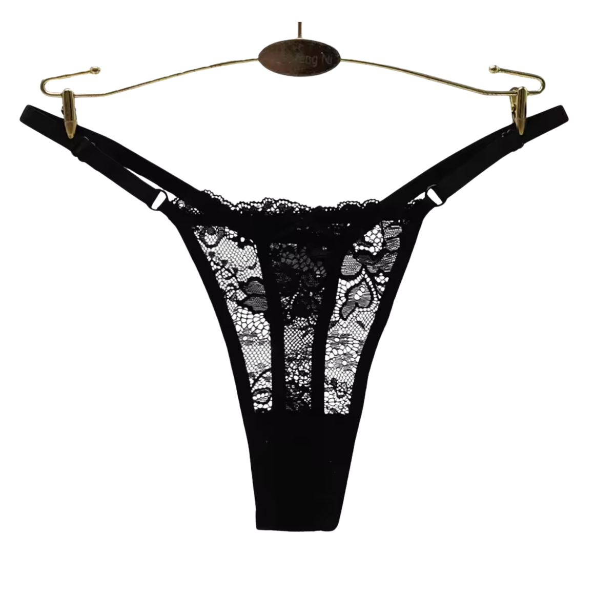 3 Pack - Sexy Dames Strings Zwart, Roze en Taupe - Comfortabel en Zacht Kant - Verstelbare Bandjes - String Met Kanten Design - Onderbroeken en Slips voor Vrouwen - Dames Lingerie / Ondergoed Set - Maat M