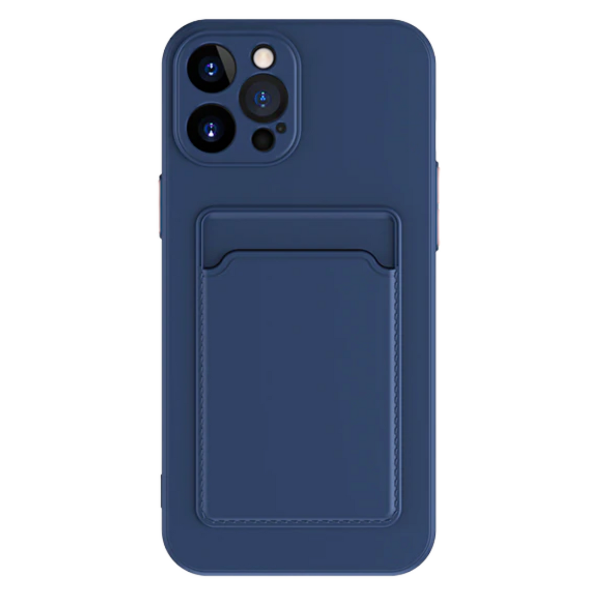 Hoesje Geschikt voor Apple iPhone 16 Pro Max Stevig TPU - Met Kaarthouder - Donkerblauw - Shockproof Case met Pasjeshouder - TPU Hoes Met Vakje Voor Pasje - Card Case Back Cover