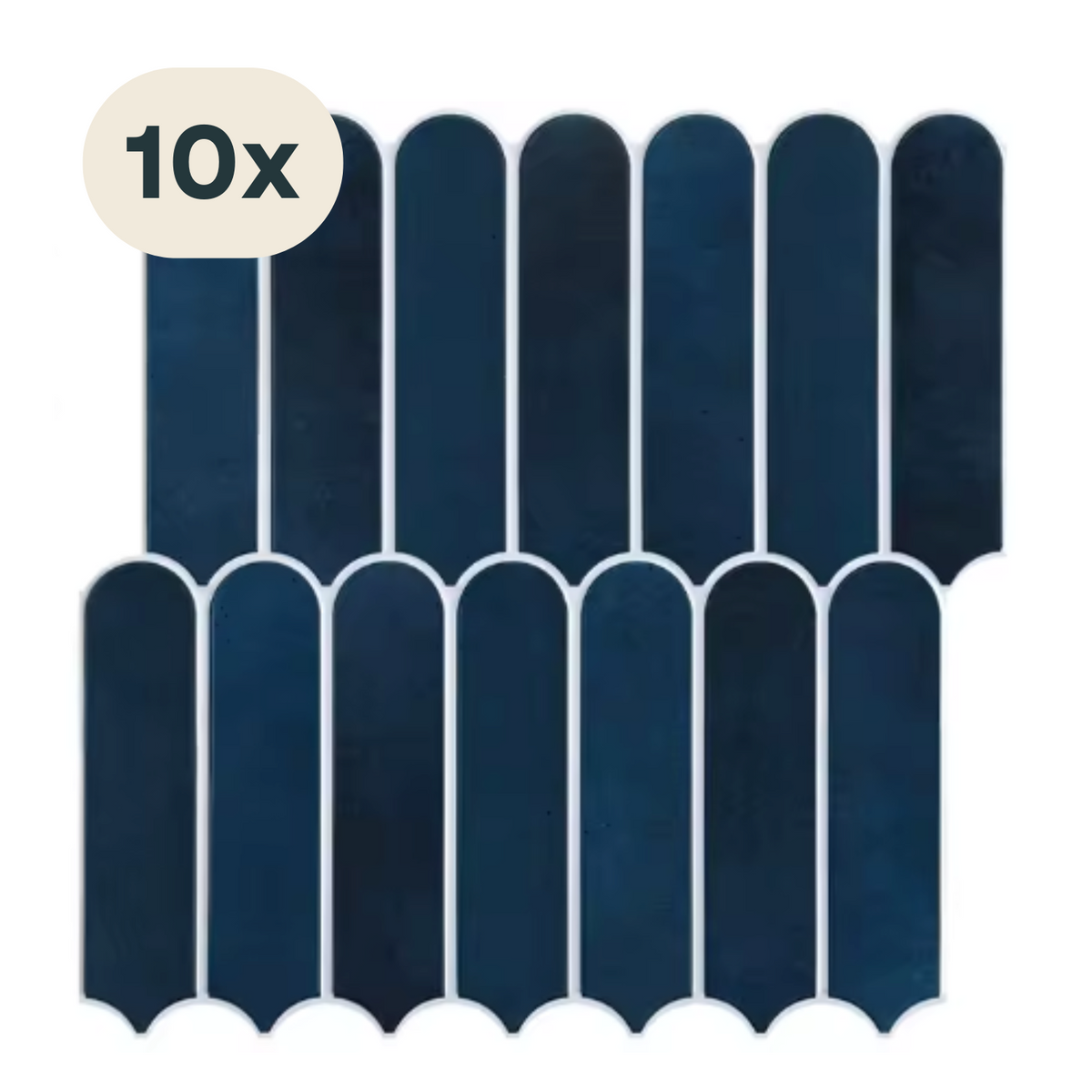 Solusia Zelfklevende Plaktegels Blauw - Lantern – 10 Luxe Plaktegels voor Wand – Waterdichte Wandpanelen voor Keuken, Badkamer en Toilet – 25,4 x 25,4 cm – Makkelijk aan te brengen - Tegeltjes Tegelstickers Picket