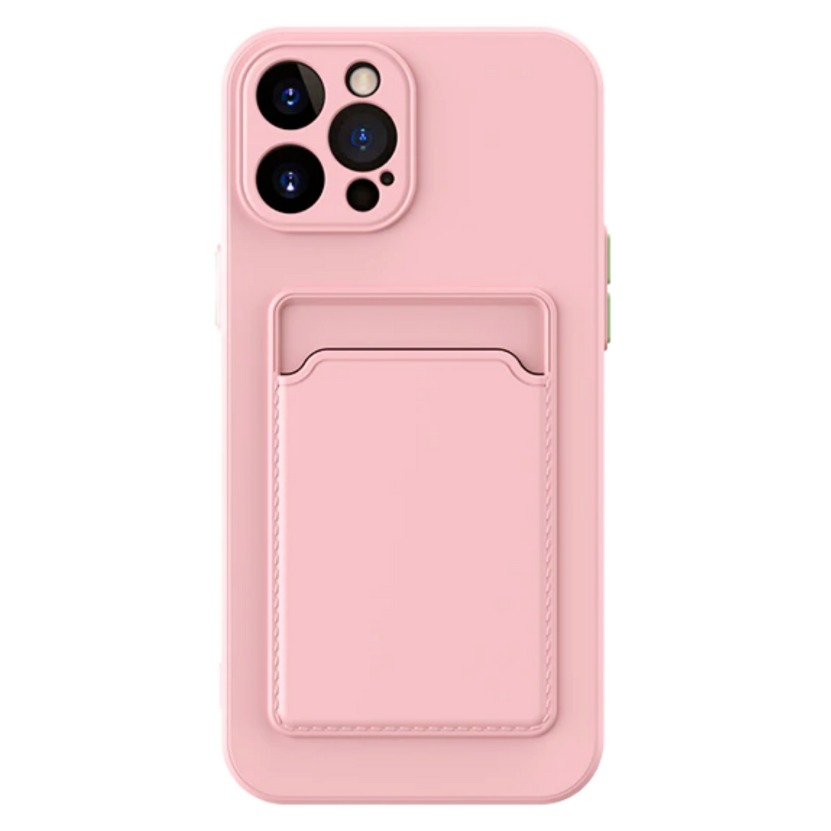 Stevig TPU Hoesje - Geschikt voor Apple iPhone 15 Pro - Met Kaarthouder - Roze - Shockproof Case met Pasjeshouder - TPU Hoes Met Vakje Voor Pasje - Card Case Back Cover