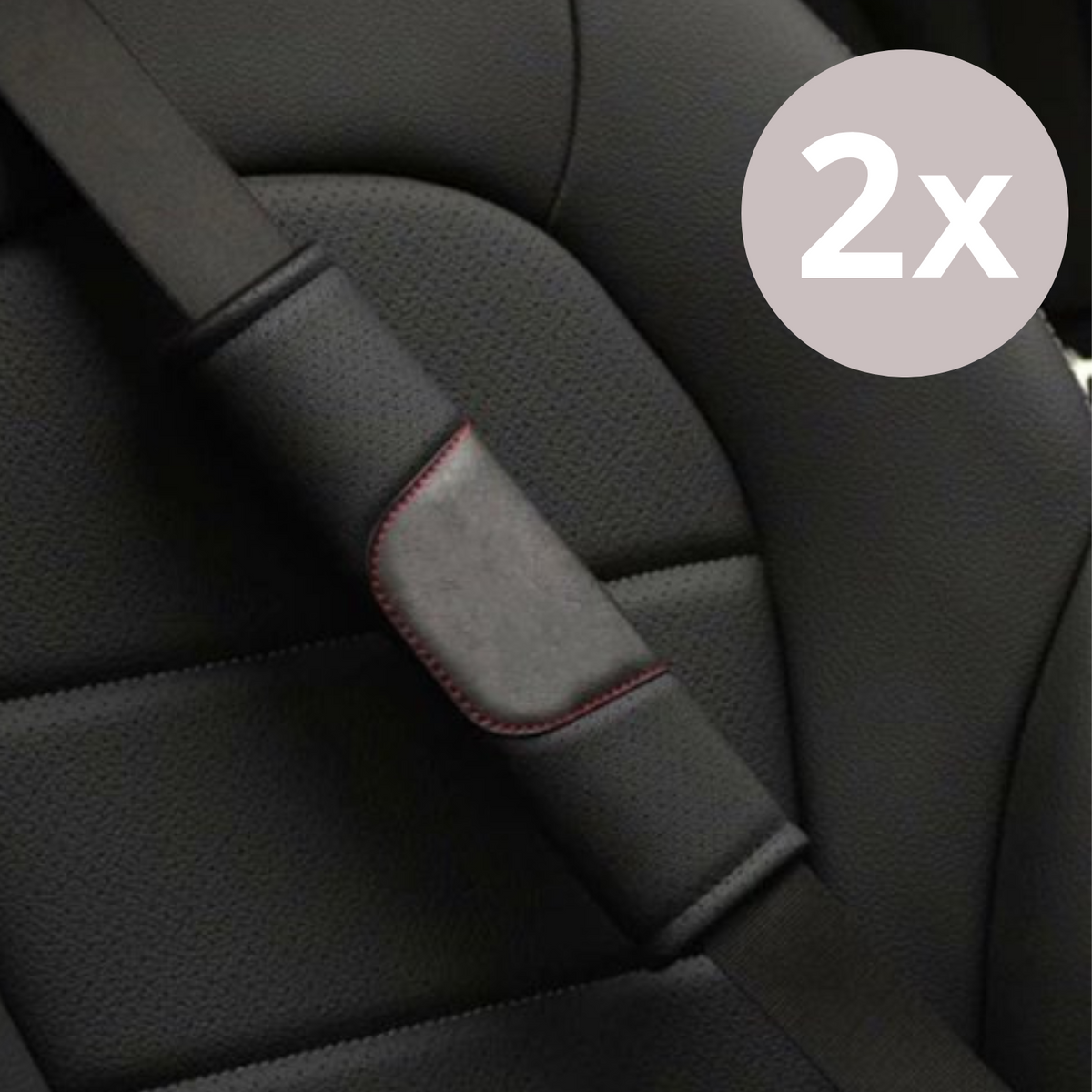 Luxe Gordel Covers - Set van 2 Gordelhoezen - Zwart Leather Look - Zachte Gordel Hoes Beschermer - Ook voor Kinderen -Geschikt voor alle automerken/ universeel - Auto Accessoires - Gordelhoes Gordelbeschermer