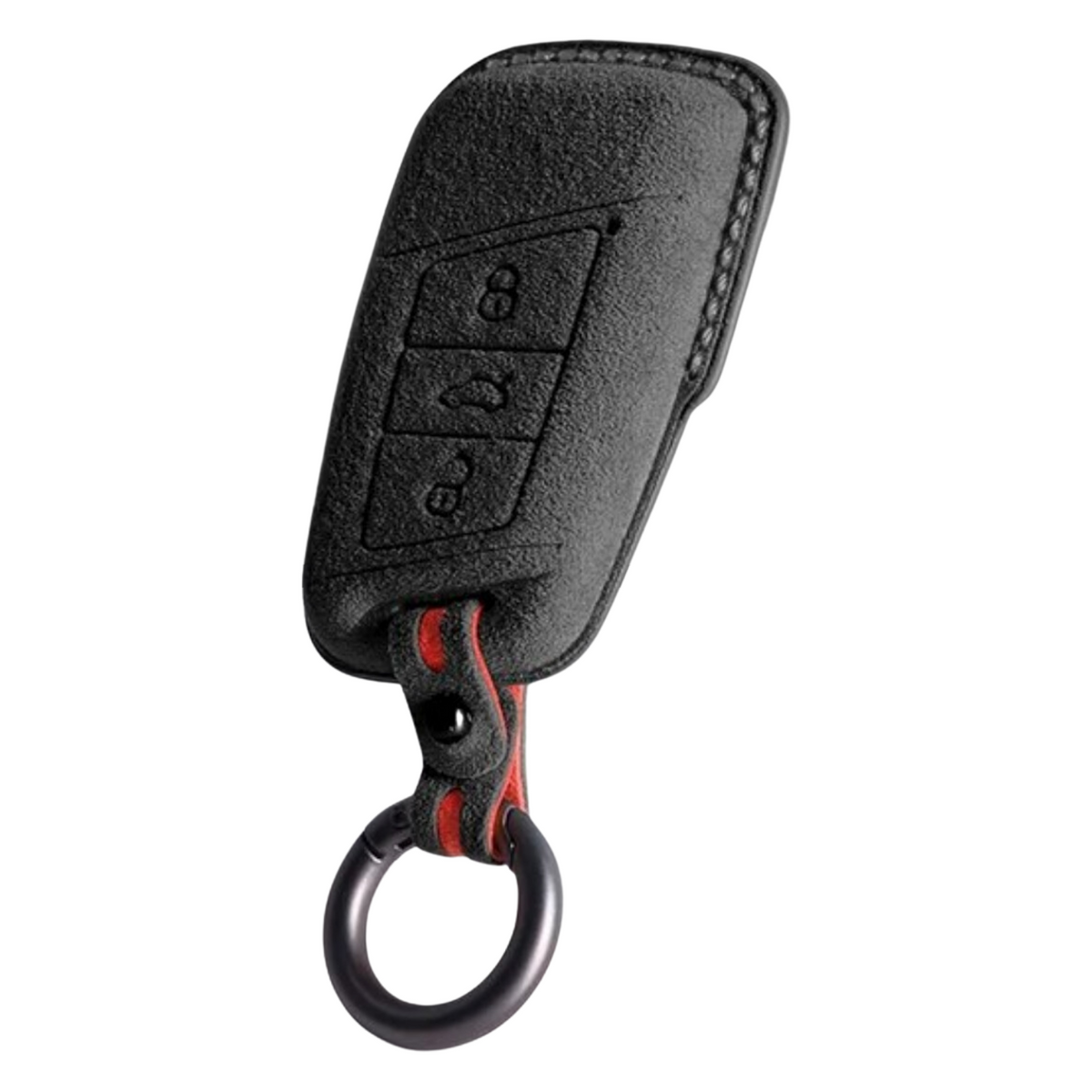 Luxe Alcantara Sleutelcover - Sleutelhoesje Geschikt voor Volkswagen Passat / Arteon / Skoda Kodiaq / Superb / Seat - Alcantara Look - Zacht Sleutel Hoesje - Met Hanger - Auto Accessoires