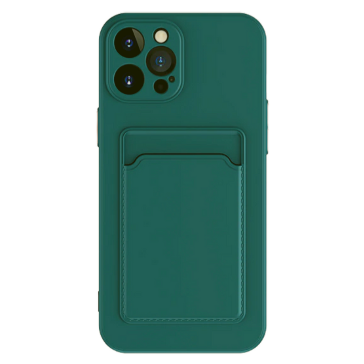 Hoesje Geschikt voor Apple iPhone 16 Pro Stevig TPU - Met Kaarthouder - Donkergroen - Shockproof Case met Pasjeshouder - TPU Hoes Met Vakje Voor Pasje - Card Case Back Cover