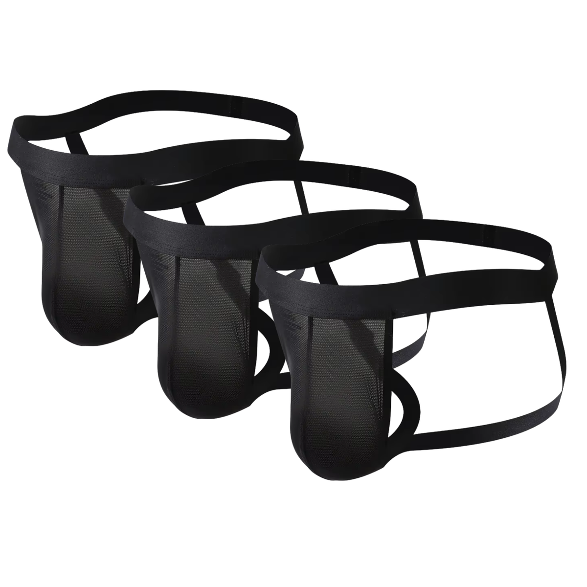 3 Pack - Heren String Transparant - Jockstrap Doorzichtig Zwart - Sexy Design - Zacht en Comfortabel - Mannen Onderbroek - Lingerie Voor Mannen - Maat M