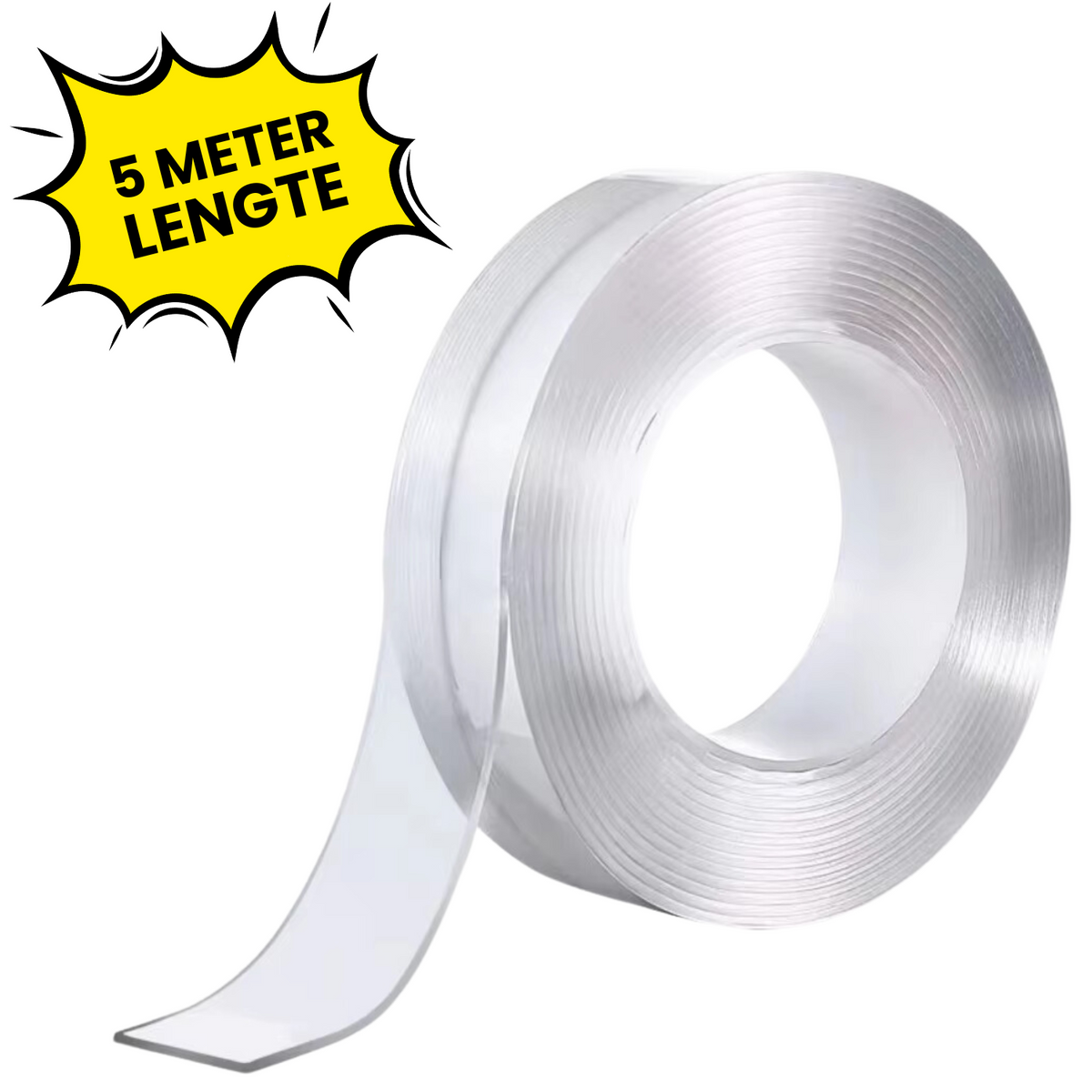 Solusia Nano Tape - 5 Meter - Extra Sterk - A+ Kwaliteit - Dubbelzijdige Tape Transparant - Magic Tape - Montagetape Herbruikbaar - Klus Reparatie Tape Dubbelzijdig - 20 mm Breed